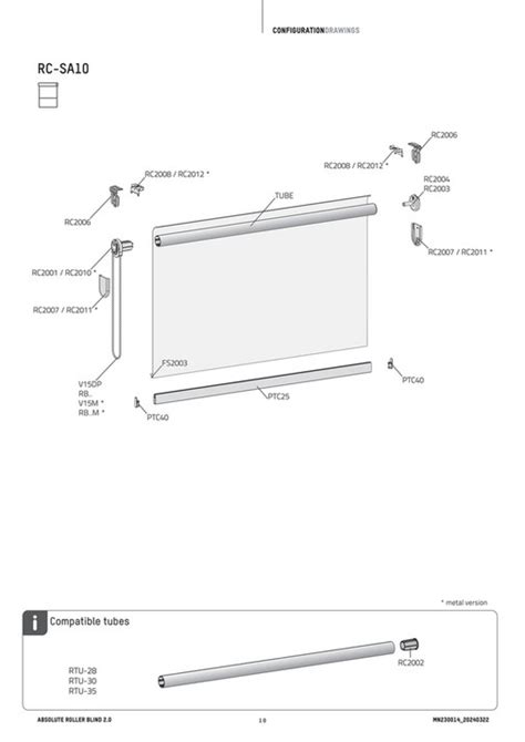 Coulisse Configuration Drawing For Absolute Roller Blind Page 10 11