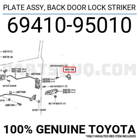 Plate Assy Back Door Lock Striker Toyota Parts Partsouq