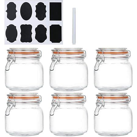 Amazon Comsaf Airtight Glass Canister Set Of With Lids Oz Food