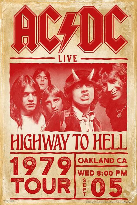 AC DC Highway To Hell 1979 Tour Rock Band Music Classic Retro Vintage