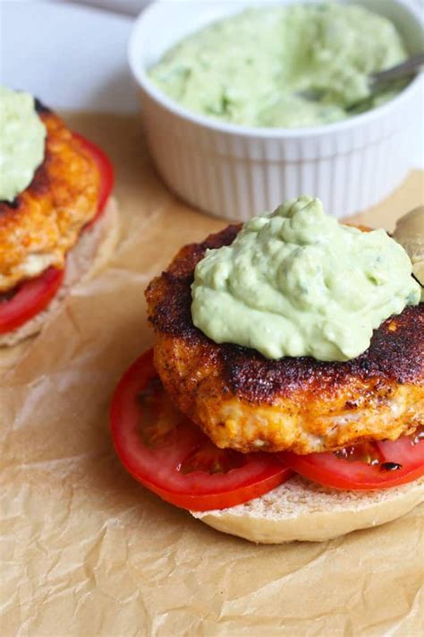 Grilled Salmon Burger Recipe With Avocado Crema SueBee Homemaker