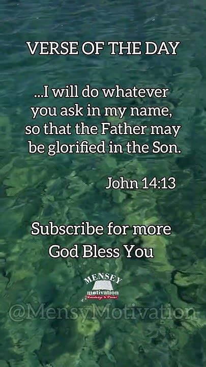 Bible Verse Of The Day ‐ John 14 13 Shorts Viral Youtube