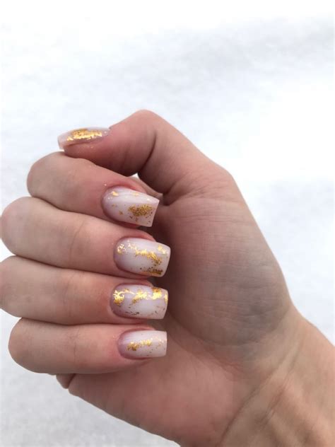 Gold Leaf Nails Gel Nails Water Marble Nails New Year S Nails