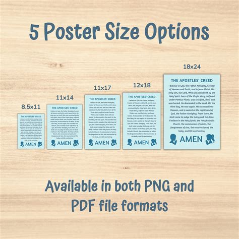 Apostles Creed Printable Prayer Poster for Catholic Kids, Catholic