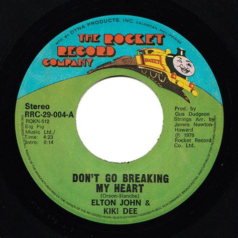 Elton John & Kiki Dee – Don't Go Breaking My Heart (1976, Vinyl) - Discogs