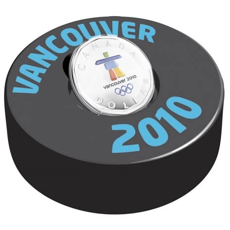 2010 Canadian 1 Vancouver Olympic Winter Games Lucky Loonie And Puck