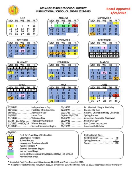 Lausd 2023 2024 Calendar - Printable And Enjoyable Learning