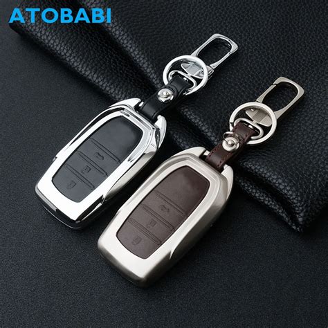 ATOBABI 2 3 Buttons Zinc Alloy Leather Car Key Case Remote Cover Skin