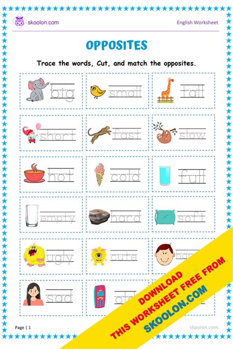 Opposites Worksheet 8 Skoolon