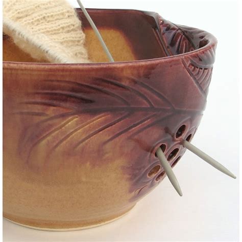 Autumn Gold Large Handmade Pottery Yarn Bowl Blueroompottery