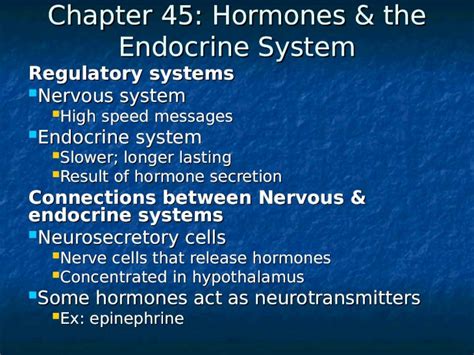 Ppt Chapter Hormones The Endocrine System Dokumen Tips