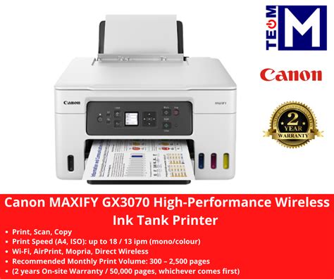 Canon Maxify Gx3070 High Performance Wireless Ink Tank Printer For Home Offices A4 Auto Duplex