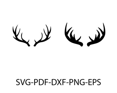 Reindeer Antlers Svg Deer Antlers Svg Vector Cut File For Cricut Silhouette Pdf Png Eps Dxf