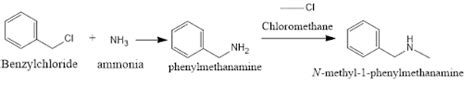 B Benzylchloride Is Treated With Ammonia Followed By The Reaction With