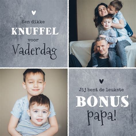 Vaderdagkaart Dikke Knuffel Bonuspapa Foto Kaartje Go