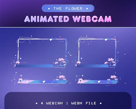 Aesthetic Flower Animated Stream Pack For Twitch Kick Youtube Blue