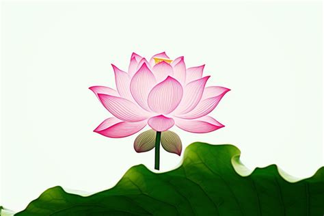 Pink Lotus Flower With Leaves Background Lake Summer Gyeonggi Do