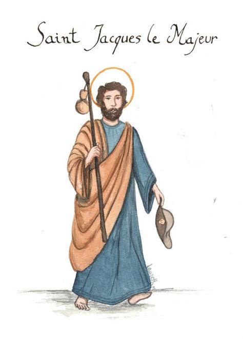 Aquarelle de Saint Jacques le Majeur apôtre Dessine moi