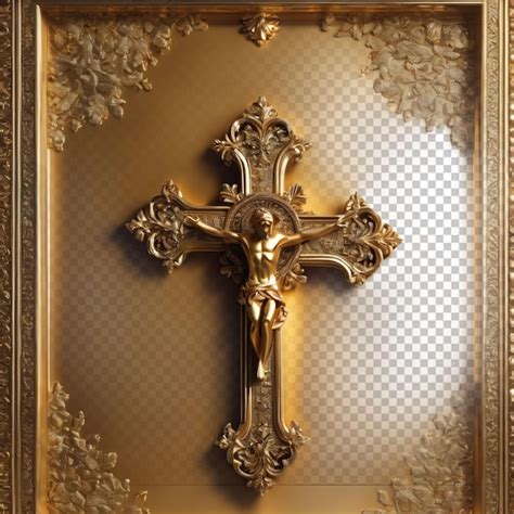 Premium Psd Golden Color Of Stylish Christians Cross Sign