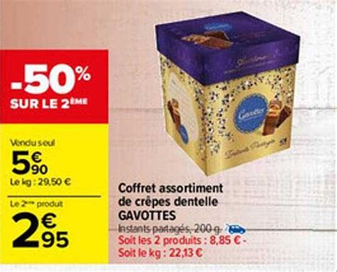 Promo Coffret Assortiment De Crêpes Dentelle Gavottes chez Carrefour