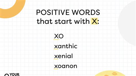 X Words For Kids List