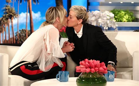 On Set Kisses From Ellen Degeneres And Portia De Rossi S Cutest Photos E News