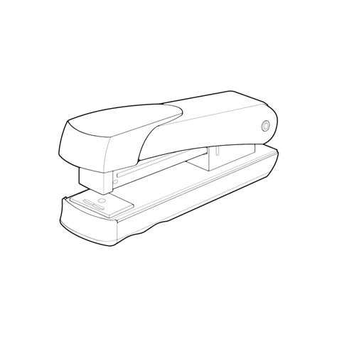 Premium Vector Stapler In Line Art Vector Style Isolated On White