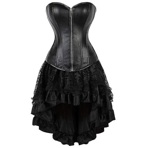 Sajy Sapubonva Leather Corset Dress Steampunk Women Corset Top Blouse