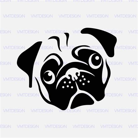 Pug Face Svg Pug Face Vector Pug Face Clipart Pug Face