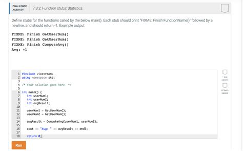 Solved Define Stubs For The Functions Called By The Below Chegg