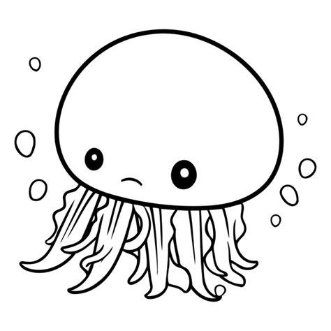 Premium Vector Illustration Of A Cute Jellyfish Cartoon Mascot Character