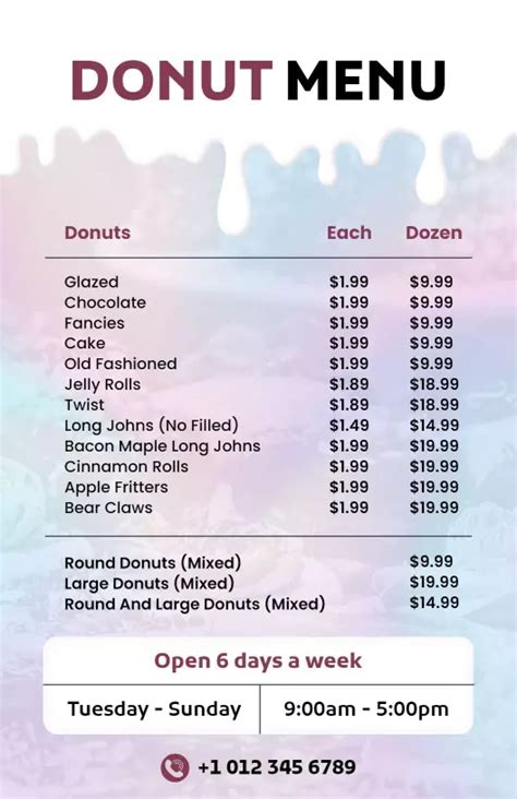 Donut Menu Templates - Customize & Download (Free)