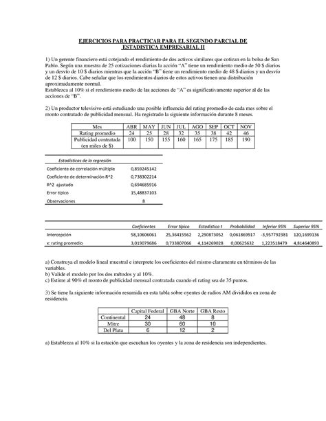 Simulacro Do Parcial Ejercicios Para Practicar Para El Segundo