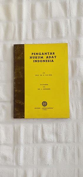 Jual Original Mulus Buku Pengantar Hukum Adat Indonesia R Van Dijk Di