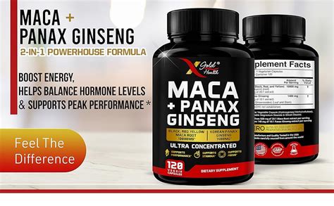 Maca Root Capsules Mg Korean Panax Ginseng Mg X