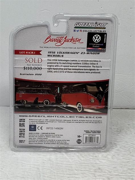 Greenlight Barrett Jackson 1956 Volkswagen 23 Window Microbus 164 Die