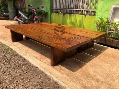 Bangku Panjang Kayu Trembesi Solid Art Natural Wood