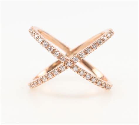 14kt Rose Gold Diamond Criss Cross Ring Property Room