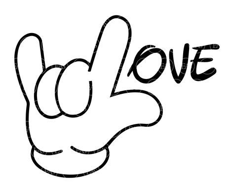 Cartoon I Love You Hand Sign Svg ASL Sign Language Hand Etsy Canada