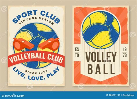 Serie Di Banner Retroriflettenti Di Pallavolo Club Illustrazione