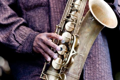 Jazz Musician Playing Saxophone Stock Photo - Image of live, saxophone ...