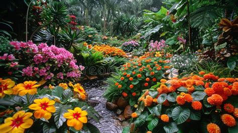 colorful flower garden  full bloom stock image image  plants