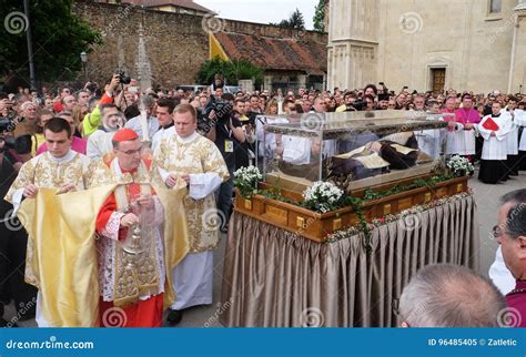 Arrival Of The Body Of St Leopold Mandic In Zagreb Cathedral Editorial