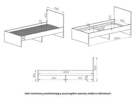 Łóżko Rettio 90x200 cm z dwiema szufladami białe buk Fjord Łóżka