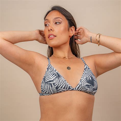 Moontide Silver Fronds Bralette Tri Bikini Top Moontide Swimwear