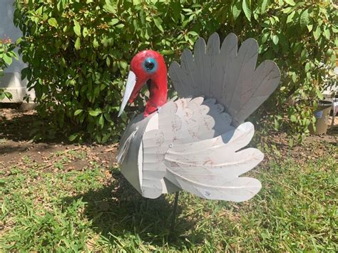 Handmade Metal Turkey Metal Turkey Yard Art Thanksgiving Etsy