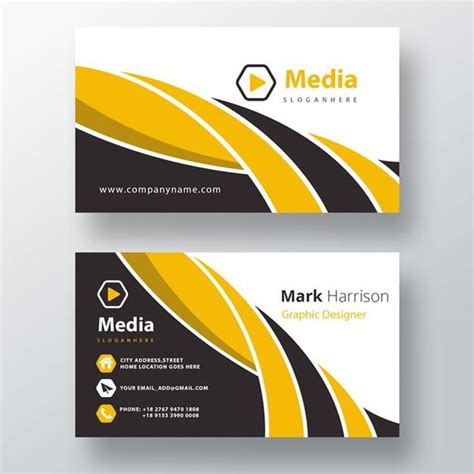 Modern Yellow And Black Business Card Design