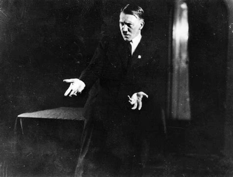 Hitler Rehearsing His Speech In Front Of A Mirror 1925