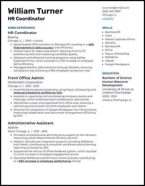 Hr Coordinator Resume Examples Templates