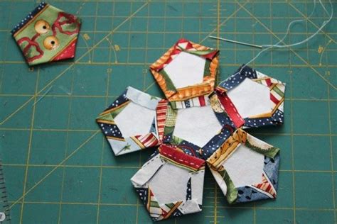 English Paper Pieced Pentagon Ornament Therm O Web Fabric Christmas